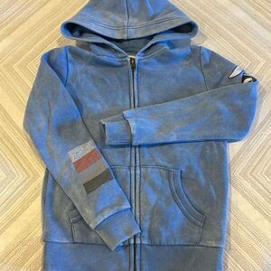 Butter Boys Light Blue Zip-up Hooded ‘Aspen’ Sweatshirt - Size 7